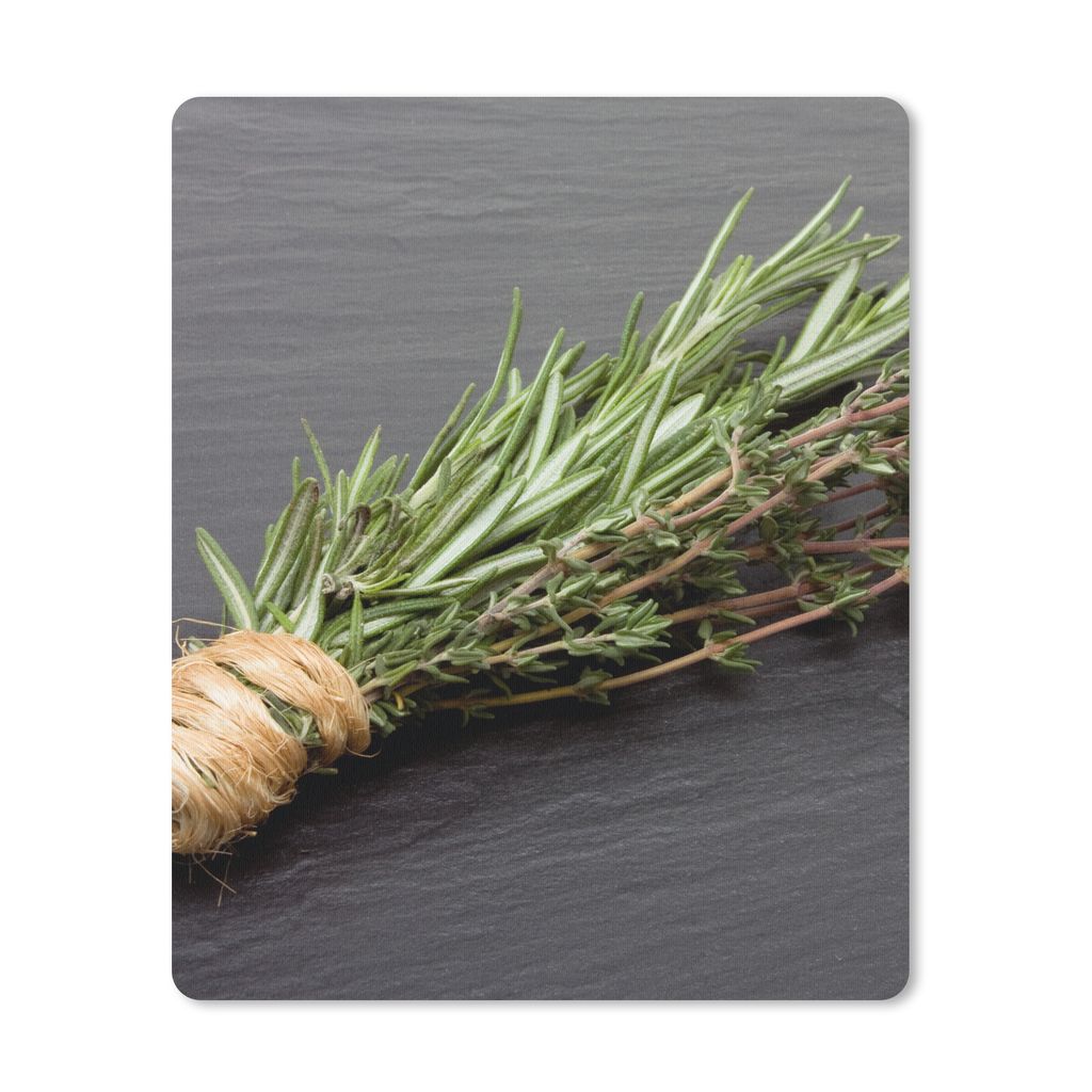 MuchoWow Mauspad Mousepad Thymian - Kräuter - Grün - Tisch - Küche - Stein 19x23 cm - Mousepads - Maus Mat - Pad - Mausunterlage - Mauspads - ...