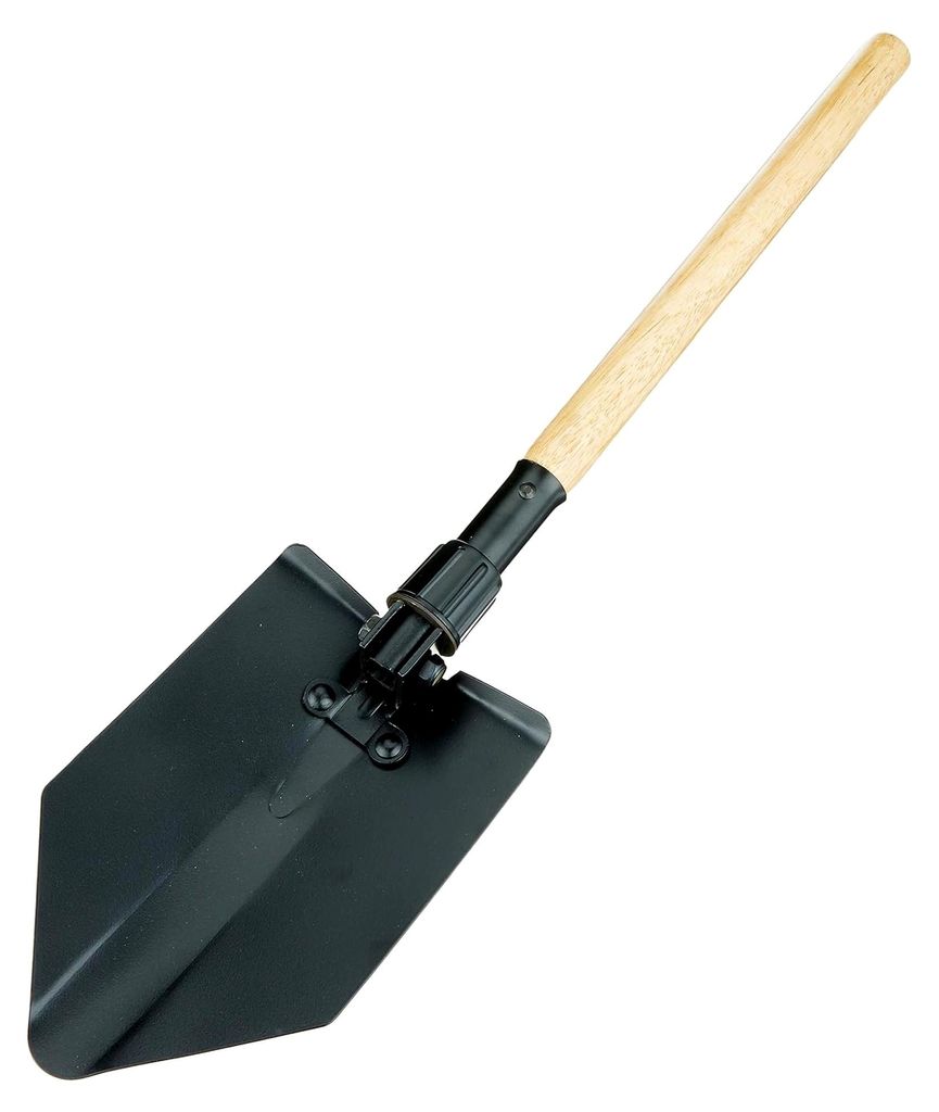 Klappspaten mit Holzstiel