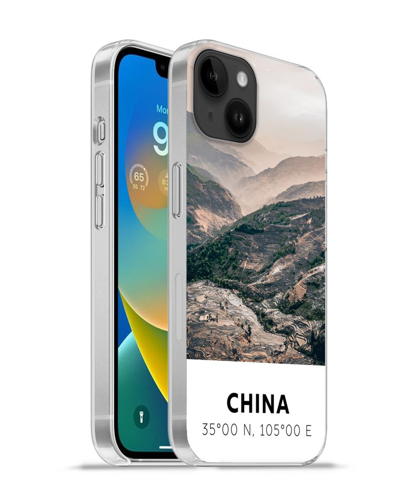 MuchoWow Handyhülle Schutzhülle Hülle für Apple iPhone 14 Plus - Soft case China - Berge - Asien - Sommer Silikon Softcase Handy Hülle - Abb...