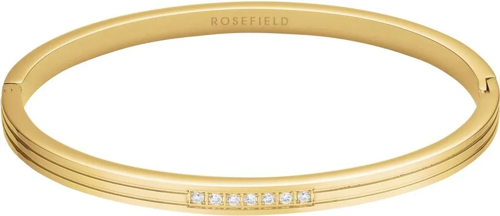 Bracelet jonc en or plaqué massif et cristaux scintillants femme