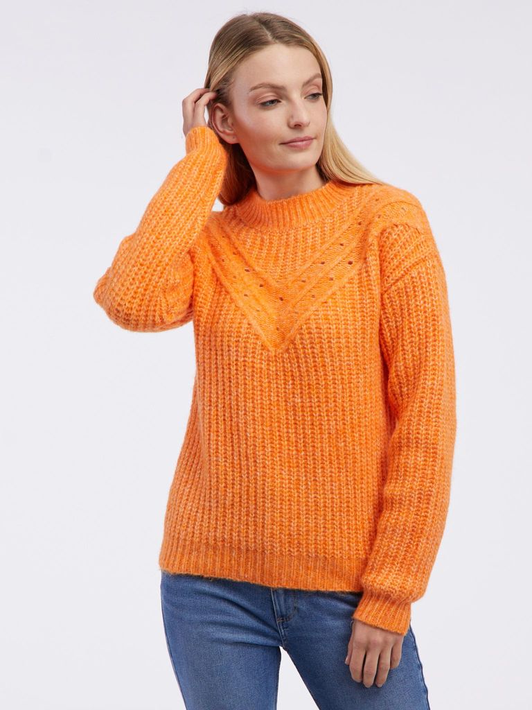 Orsay Oranger Rippenpullover für Damen 507519203000__XL
