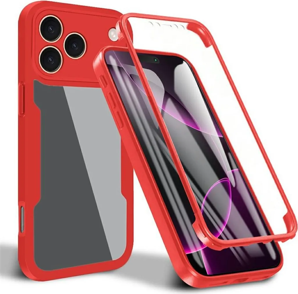 Migliore Custodia iPhone 17 Pro 360 Gradi Rosso - Phonesta Slim