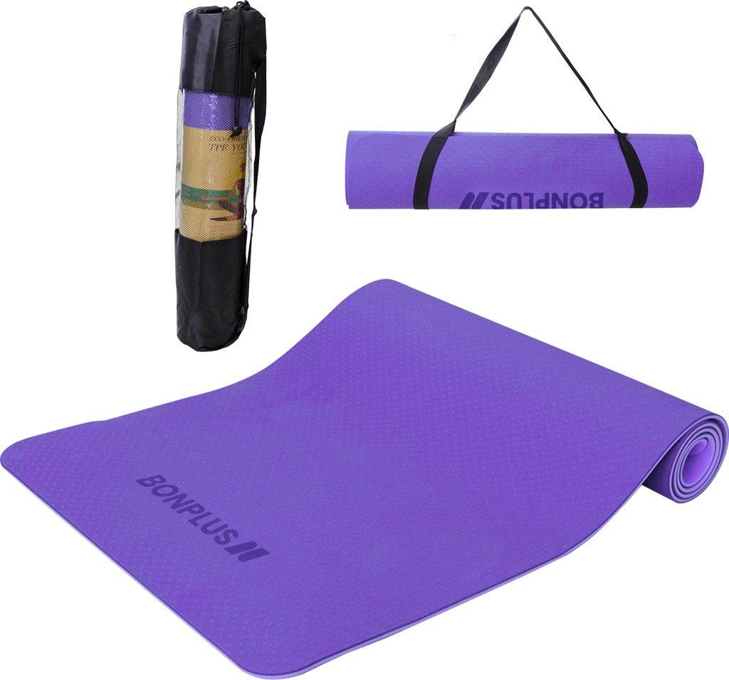 Bonplus BP | Yoga- und Pilatesmatte | Sportmatte| Inklusive Schultergurt und Tragetasche | Ideal für den Sport zu Hause | Ökologisches TPE