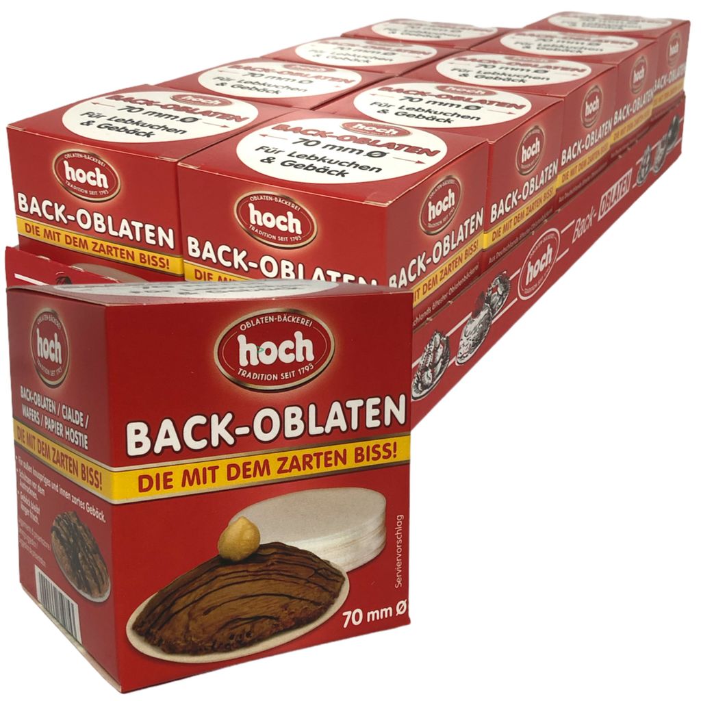 hoch Back-Oblaten mit dem zarten Biss 70mmØ 10x100Stck (10x53g Packung)