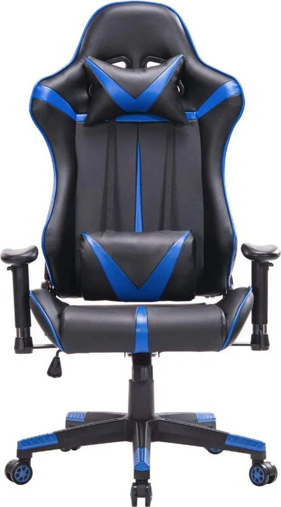 Siège gaming ajustable Happyment Moskau bleu tissu avec dossier ergonomique - 4
