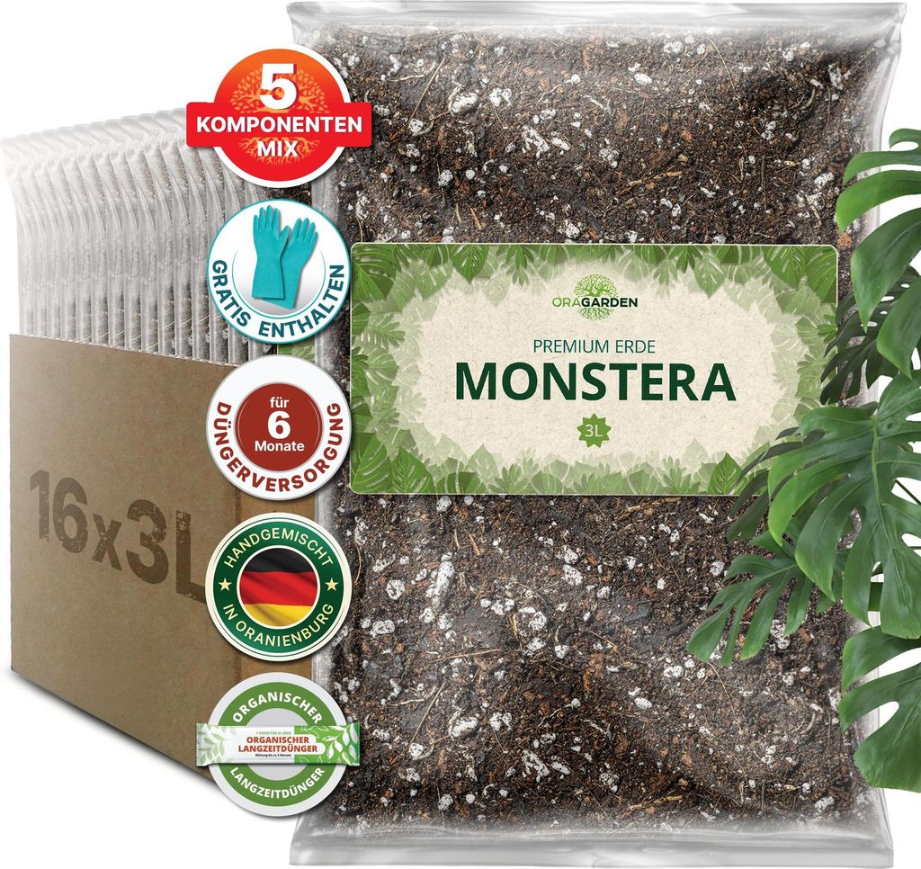 OraGarden Premium Monstera Erde 48 Liter