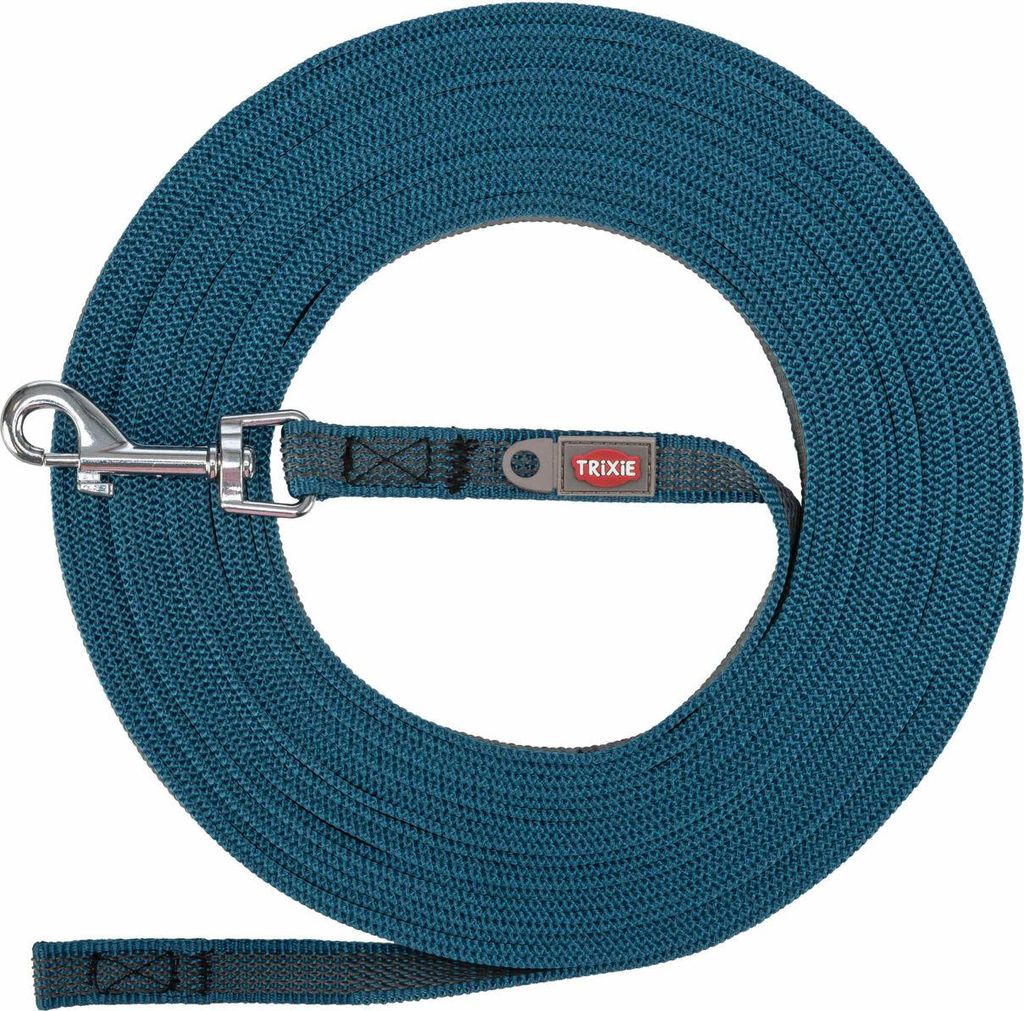 TRIXIE Schleppleine, gummiert - petrol - 5 m/15 mm