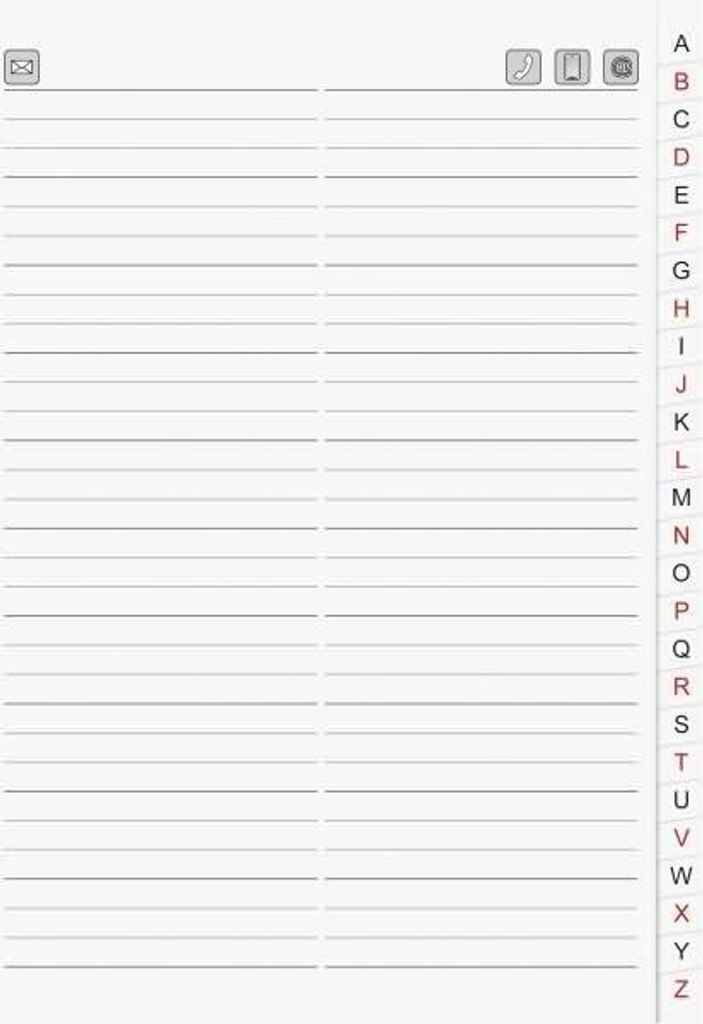 Ersatzregister A5 für Telefonringbuch weiss