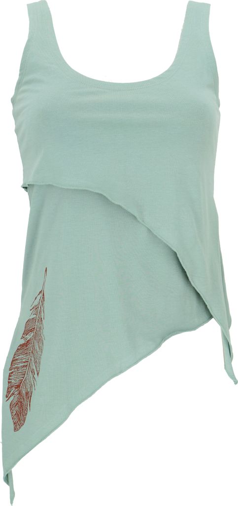 Festival Elfen Top aus Baumwolle, Lagentop, Pixitop - Aqua, Damen, Grün, Elasthan,Baumwolle(Bio), Größe: L