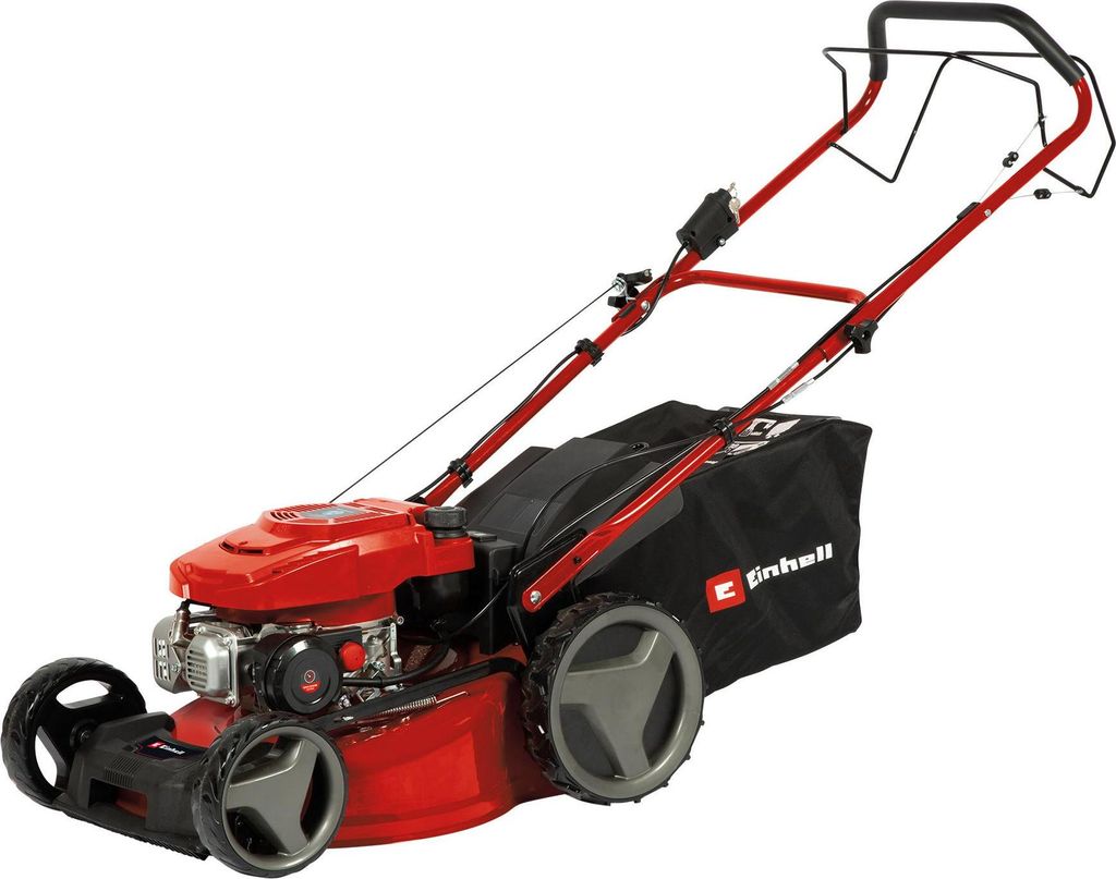Einhell Rasenmäher de Benzin GC-PM 46 S HW-E (2 kW, 1 Zylinder, Motor de 4 Hub, bis zu 1400 m², Funktion de Elektrostart, Heckantrieb abschaltbar...