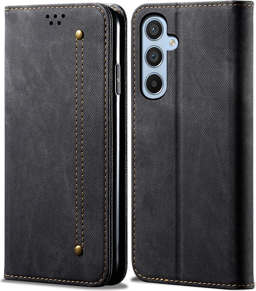 Galaxy M54 Hülle, Leder Brieftasche Flip Bookstyle Schutzhülle mit Standfunktion für Samsung Galaxy M54 Schwarz