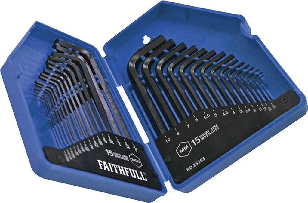 Set de 30 Clés Allen Métrique et Pouce Faithfull pour Bricolage Précis