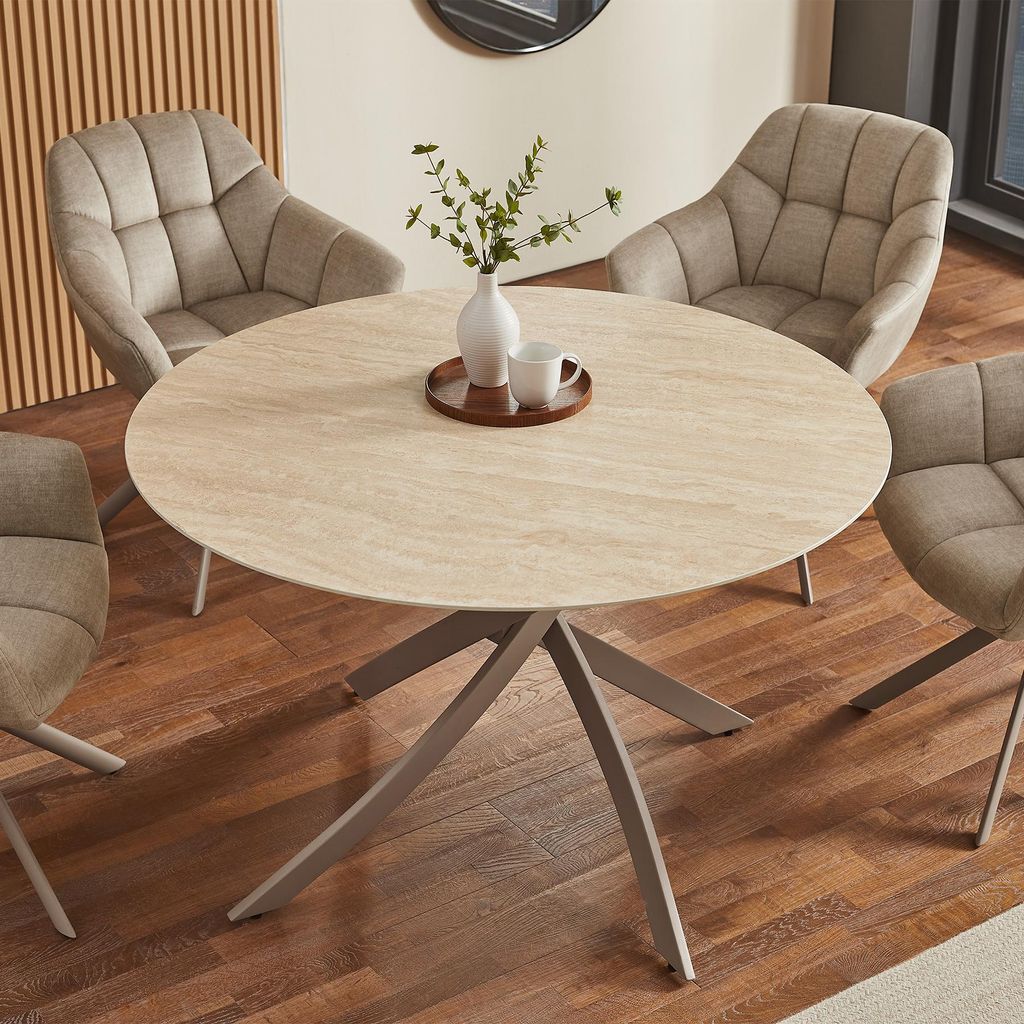 riess-ambiente Esstisch ALPINE 120cm natur champagner Produktbild 