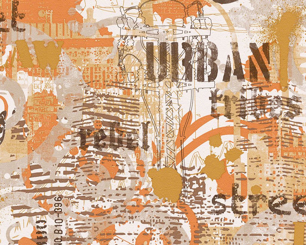 A.S. Création Papiertapete Boys & Girls 4, beige, braun, orange, 10,05 m x 0,53 m, 935532, 93553-2