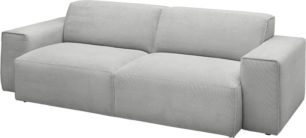 KAWOLA Sofa RANI 3-Sitzer Feincord silber