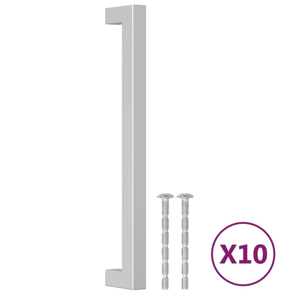 vidaXL Maniglie per mobili, 10 pezzi, argento, 192 mm, Immagine del prodotto 