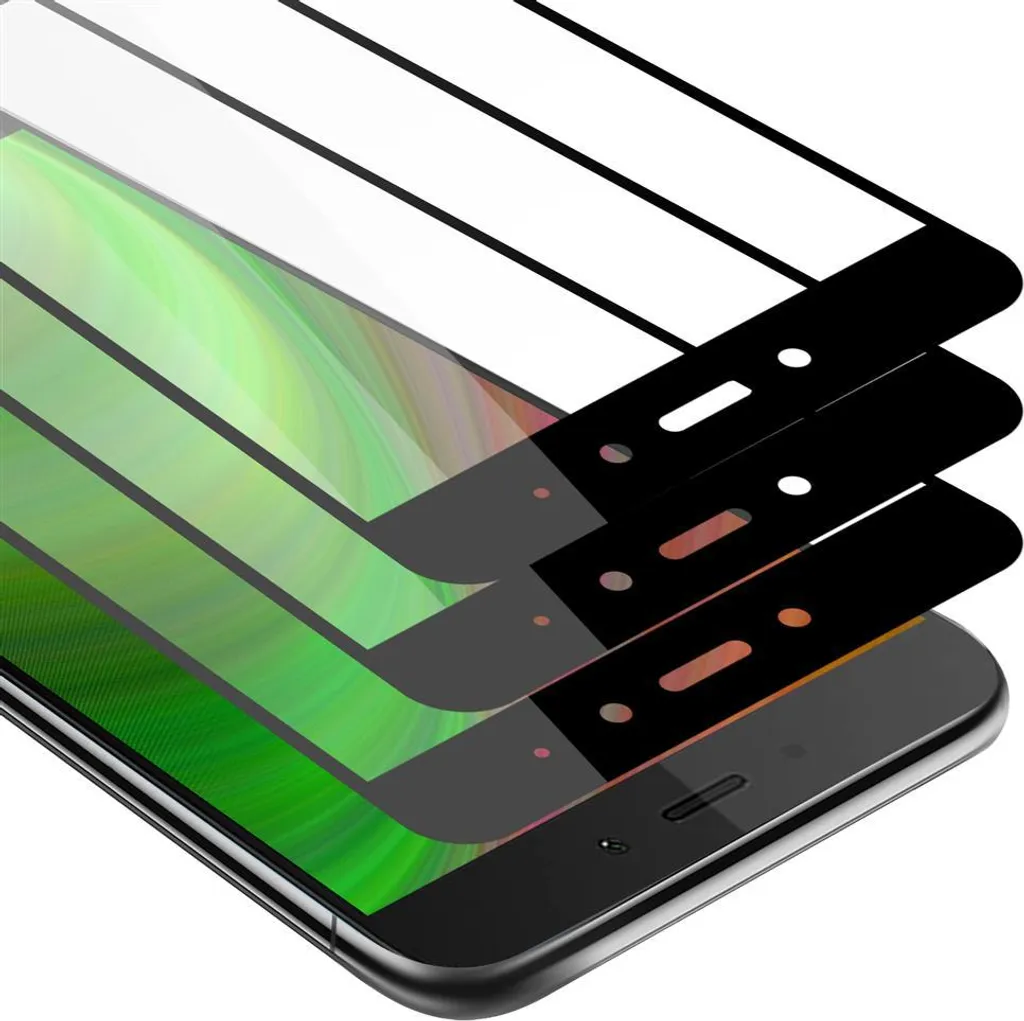 Cadorabo 3x Pellicola protettiva a schermo intero per Xiaomi RedMi NOTE 4 in vetro protettivo del display temperato nero