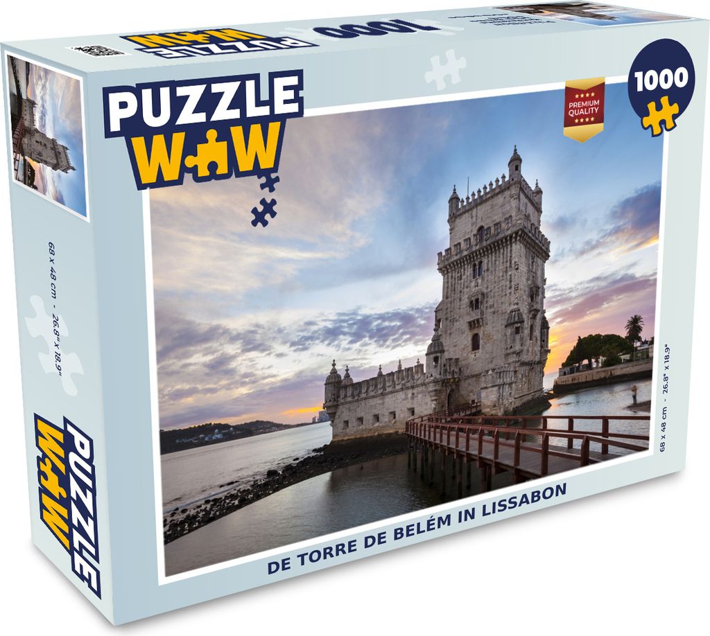 MuchoWow Puzzle 1000 Teile Der Torre de Belém in Lissabon - Erwachsene - Rätsel