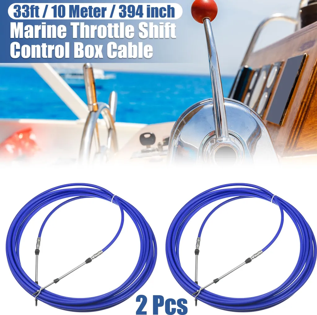 Câble de Vitesses Bateau 33ft Bleu Anti-Corrosion pour Commande Fluide