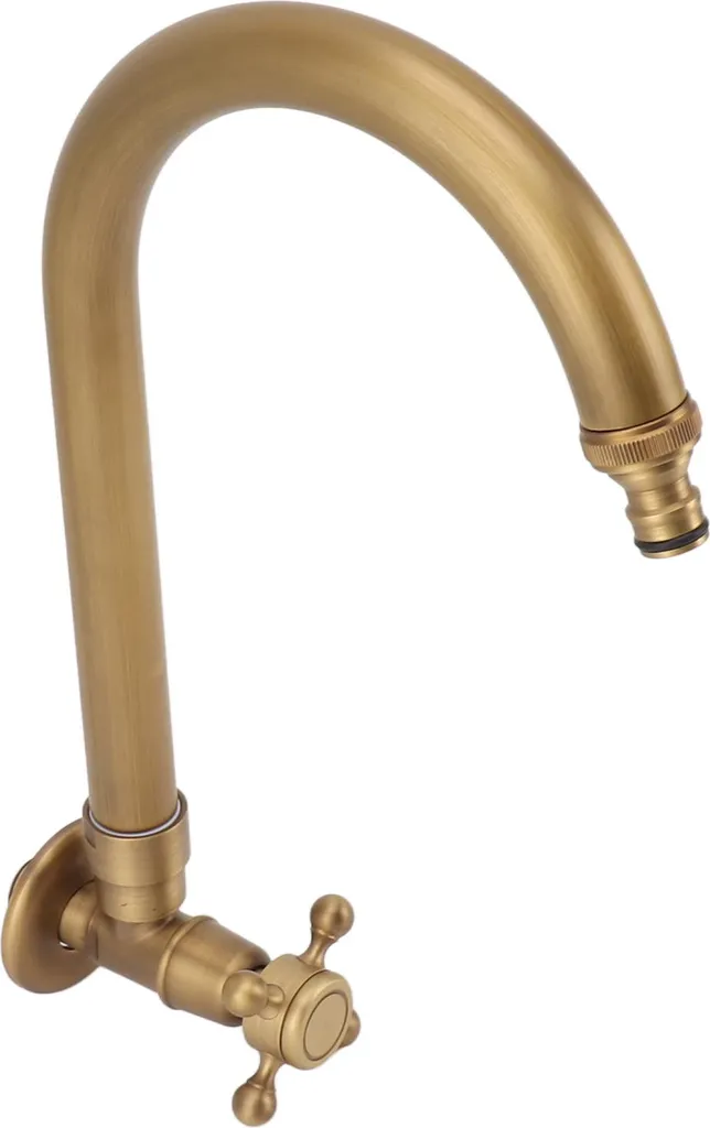 Robinet de jardin mural antique résistant au gel avec rotation à 360° - 4