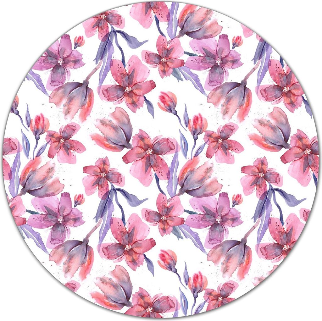 Glas Schneidebrett Herdabdeckplatten Schneideplatten Rund - 40 cm - Pastell Blüten