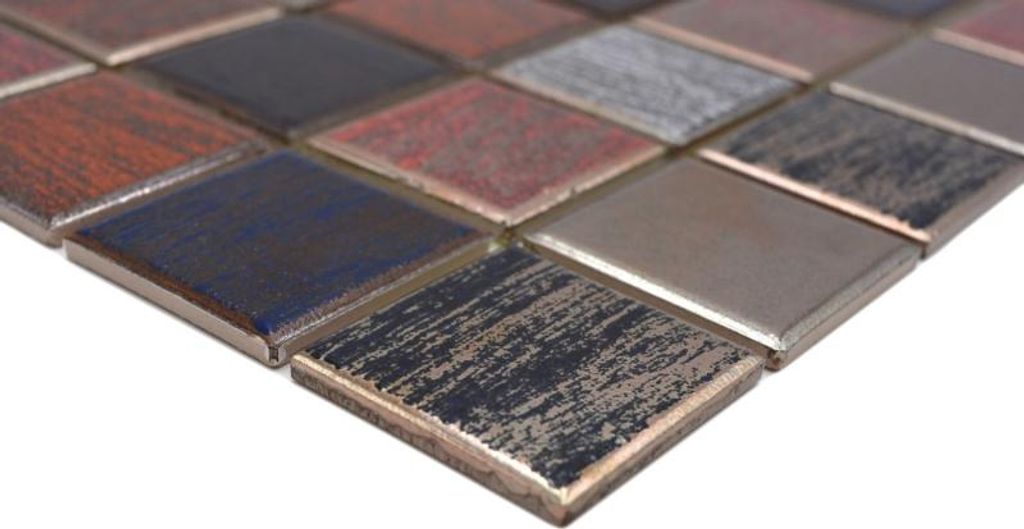 Handmuster Keramik Mosaik Keramik mehrfarben matt Wand Küche Bad Dusche MOS24-1235_m
