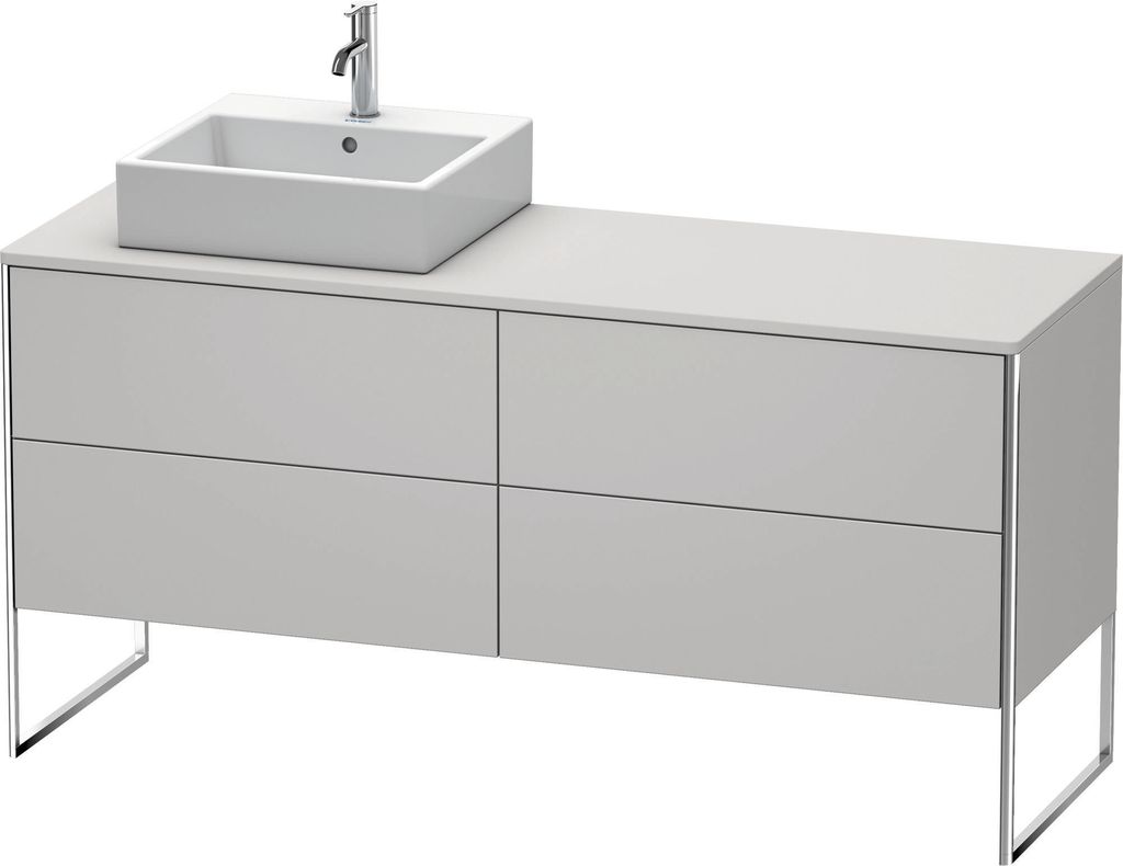 Duravit XSquare Konsolenwaschtischunterbau freistehend, 4 Auszüge, Becken links, 1600x778x548mm, XS4924L3939