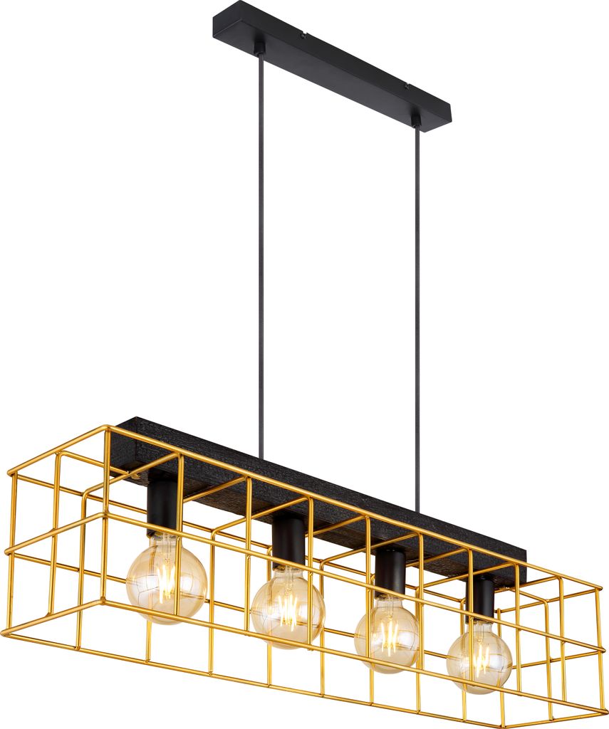 Globo Lighting Hängeleuchte Metall schwarz, 4x E27