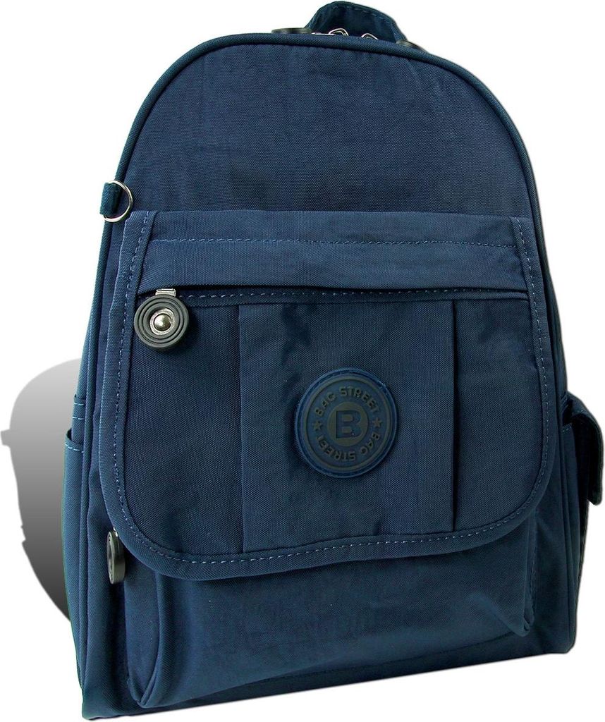 Bag Street Rucksack Crinkle Nylon navy trendiger Damen Cityrucksack D2ORJ201B