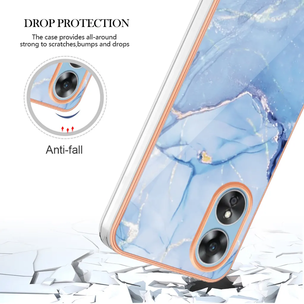 Custodia HAOYE Per OPPO A17 / A17K - Cover Ibrida Trasparente Con Cornice Colorata, Antiurto E Antigiallo (Nero)