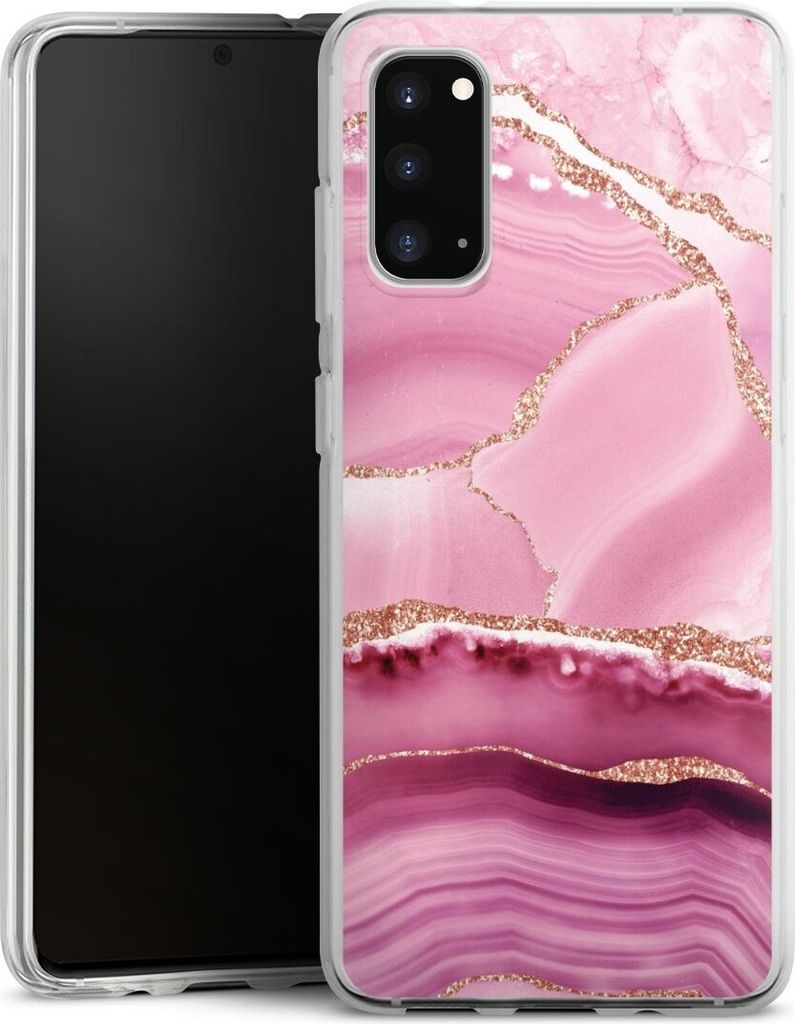 DeinDesign Handyhülle für Samsung Galaxy S20 Silikon Hülle Case Smartphone Schutzhülle Glitzer Look Marmor Meerjungfrau