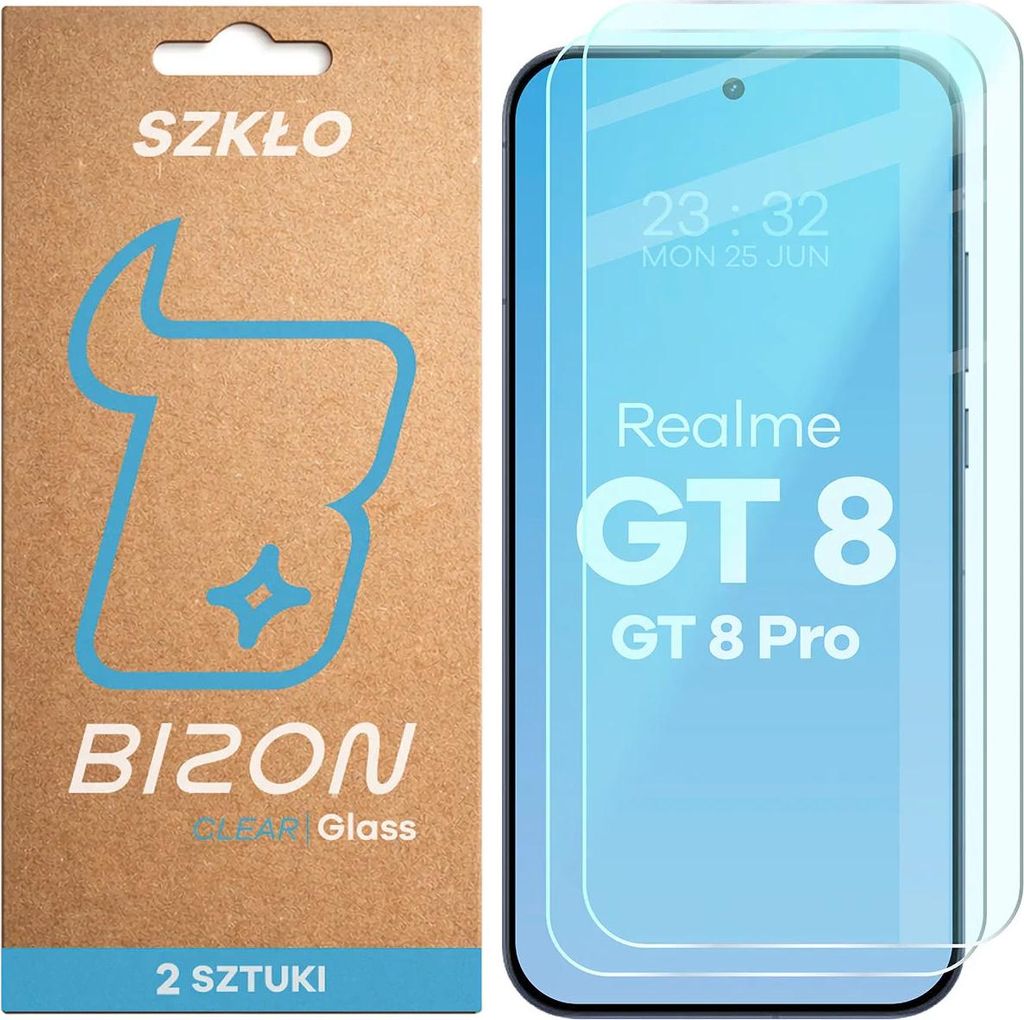 2x Gehärtetes Glas für Realme GT 8 / 8 Pro, Bizon Glass Clear Duo