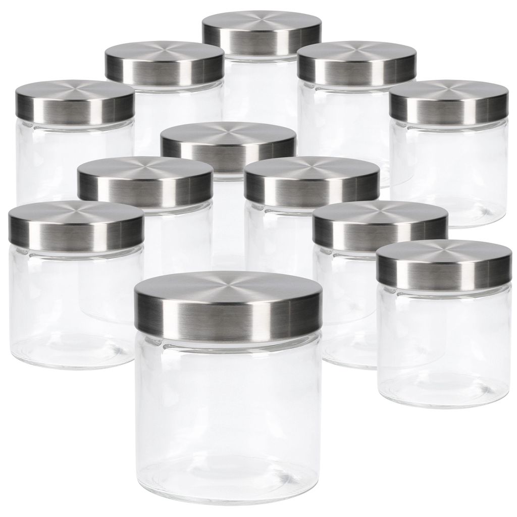 12tlg Set Vorratsglas Bera Edelstahldeckel silber Ø11cm Produktbild 