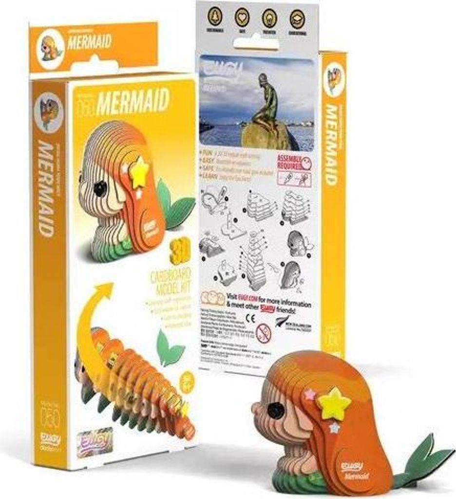 Eugy 3D Puzzle Syrenka – ekologiczna zabawka z tektury Zdjęcie produktu 