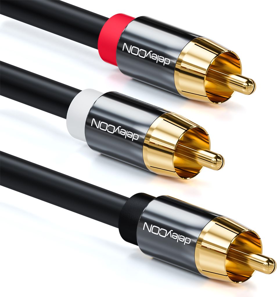 deleyCON 3,0m Subwoofer Kabel - Cinch RCA Y-Kabel Digitales Produktbild 1