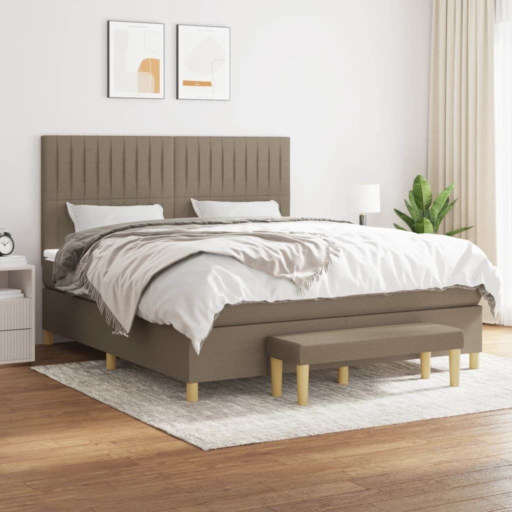 Maison Exclusive - Boxspringbett mit Matratze Taupe 160x200 cm Stoff