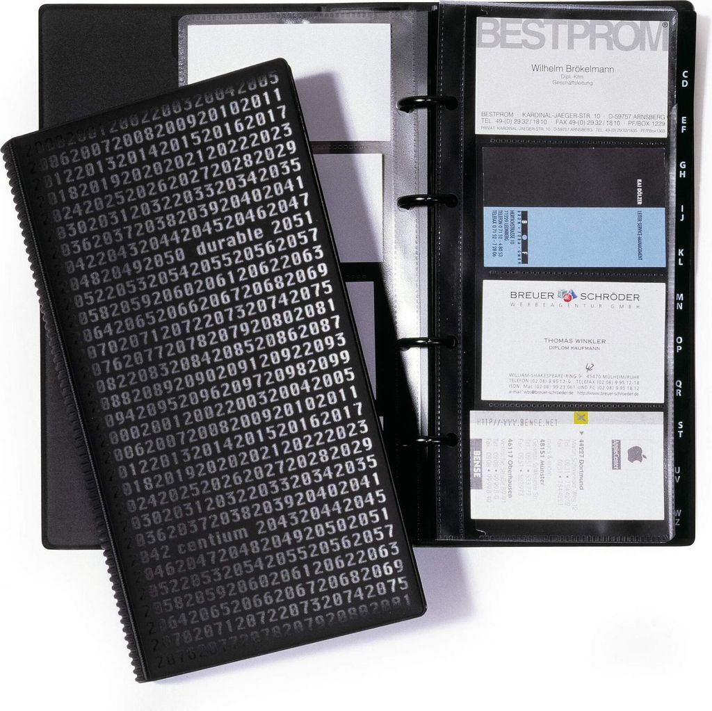 DURABLE Visitenkarten-Ringbuch VISIFIX centium, schwarz Obrázok produktu 