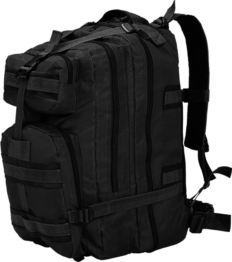 Zaino Tattico Militare 50L Nero: Zaino Operativo con Sistema Molle