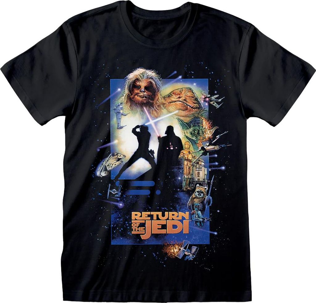 Star Wars: Return Of The Jedi - T-Shirt für Herren/Damen Uni, Klassisch HE3921 (L) (Schwarz)