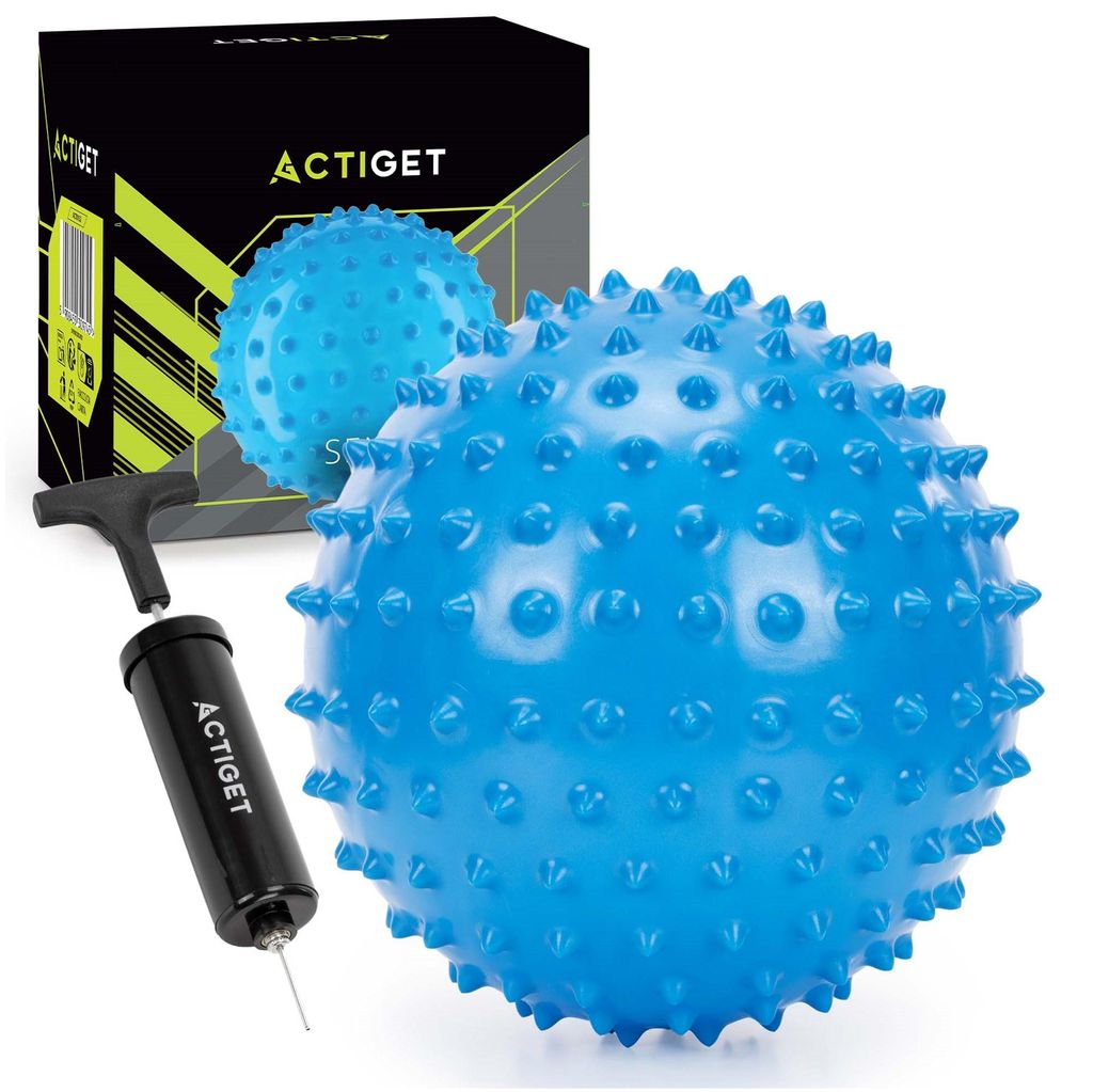 ACTIGET Igelball 20 cm – Massageball mit Noppen für Rehabilitation und Sensorik, Blau