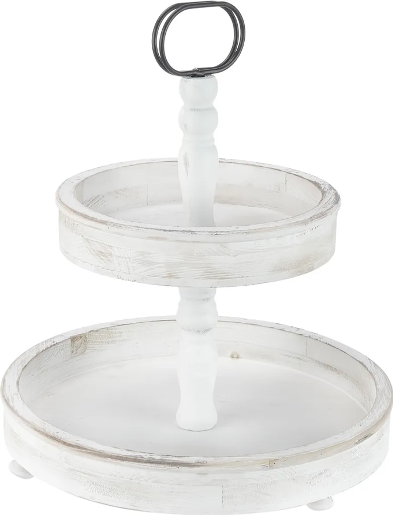 Alzata da Tavolo Design Bianco 2 Livelli | Espositore Portata Moderno
