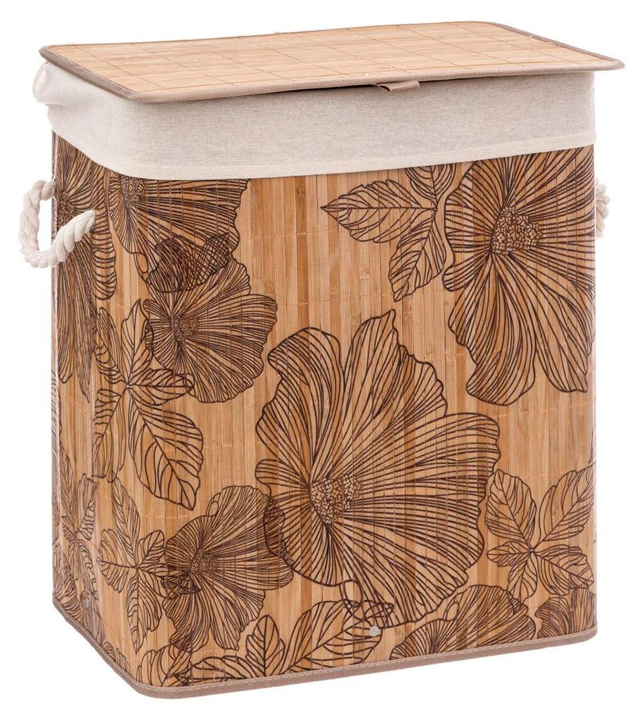 Wäschekorb 60l ”blackflora” bambus  - 5 five simply smart Produktbild 