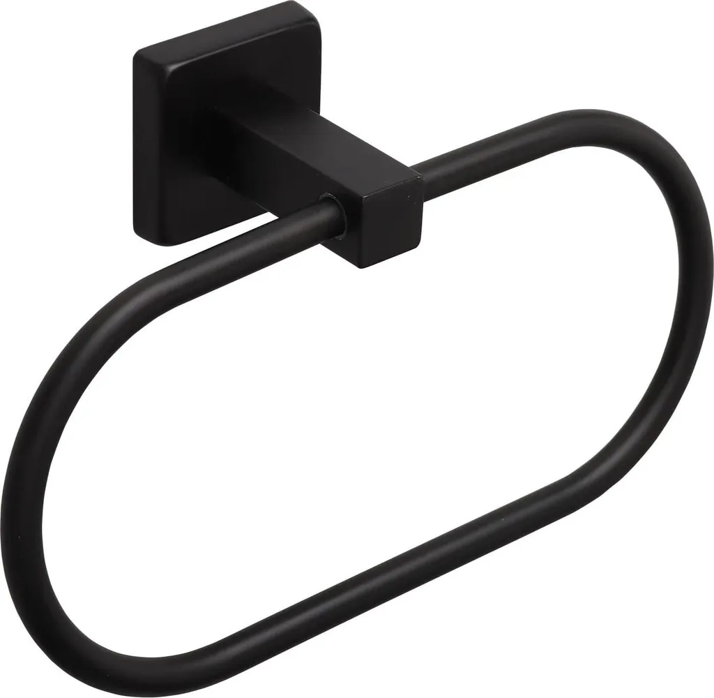Support Serviette Mural Noir Mat pour Salle de Bain Petite et Moderne