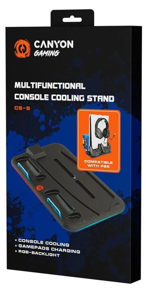 Support de refroidissement Canyon CS-5 pour PS5 Slim avec éclairage RGB