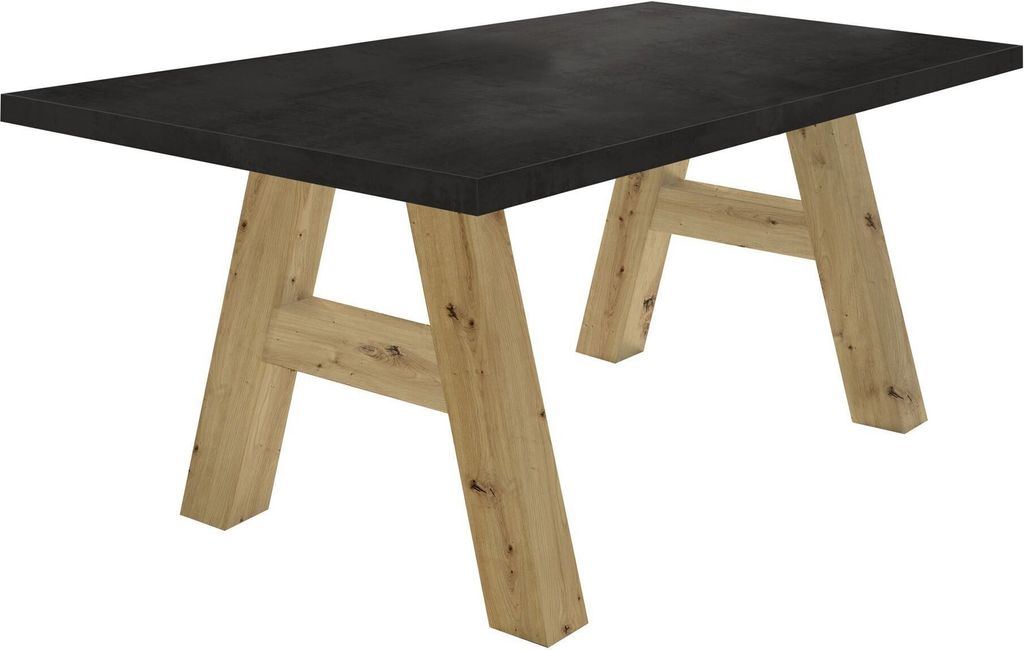 Esszimmertisch Elia 2 140 x 90 x 75 Esstisch Asteiche/Schwarzstahl 13264-140