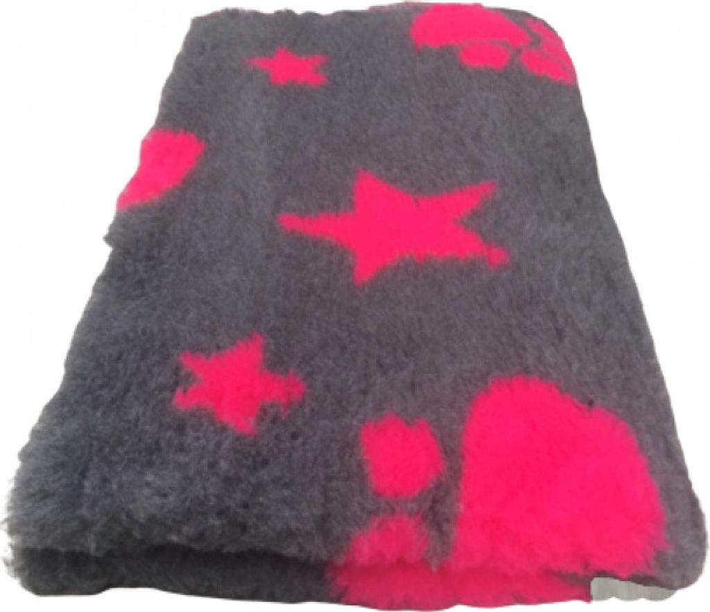Vet Bed Hundebett anthrazit Sterne + Pfoten rot 100 x 75 cm