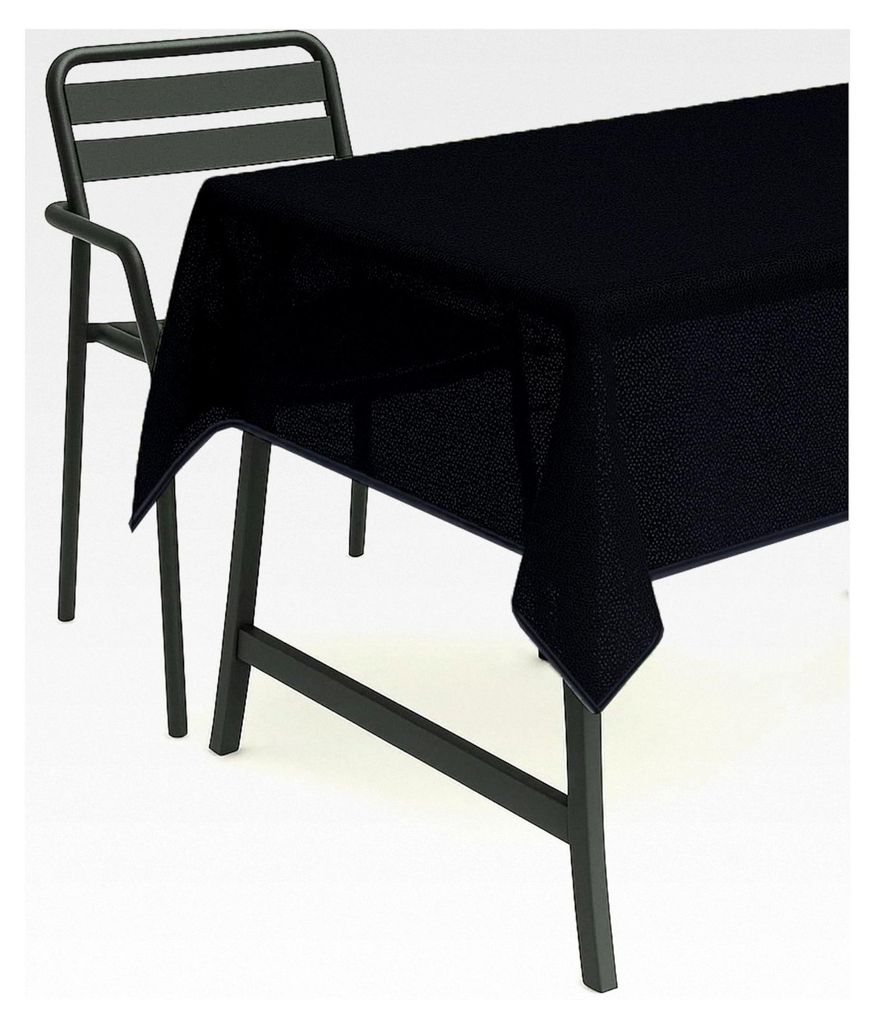 Runde Tischdecke 160 cm schwarz für Garten, Balkon und Terrasse, abwaschbar und wetterfest