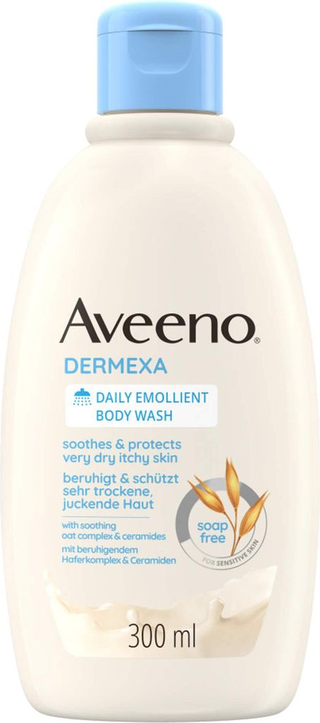 Aveeno Dermexa Vegan Shower Cream Soap-Free Shower Gel with Soothing