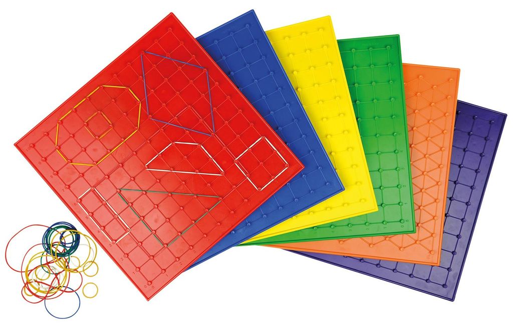 EDUPLAY 120385 Set di 6 tavolette Geo da 23 cm, multicolore Immagine del prodotto 