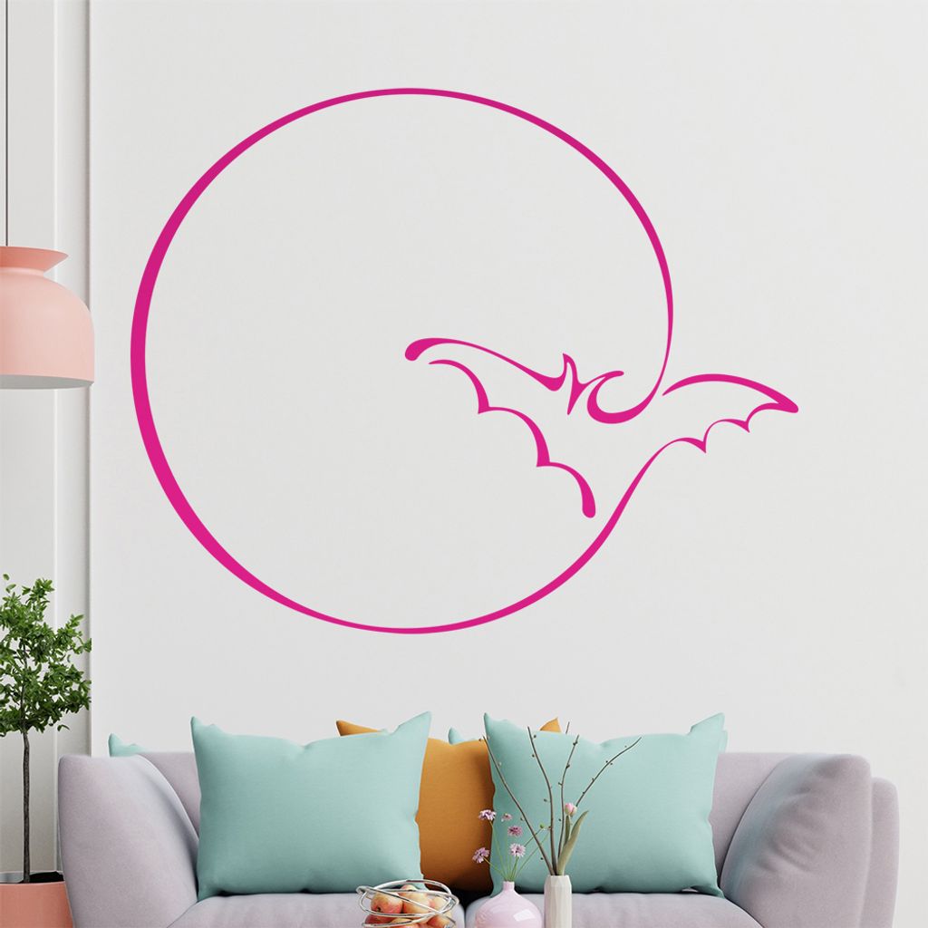 Fledermaus Linien Wandtattoo in 6 Größen - Wandaufkleber Wall Sticker - Dekoration, Küche, Wohnzimmer, Schlafzimmer, Badezimmer